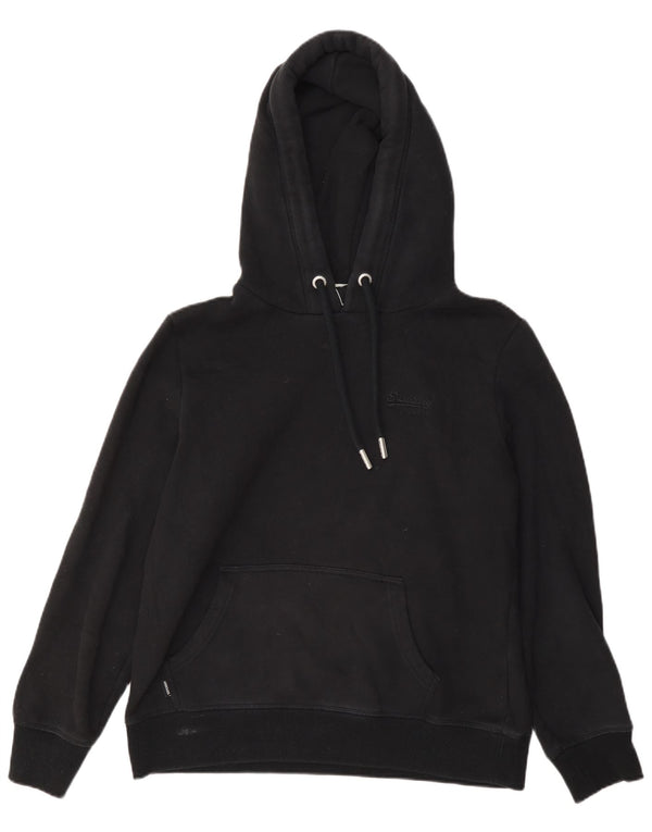 Felpa con cappuccio da donna Regular Fit Superdry UK 12 cotone nero medio