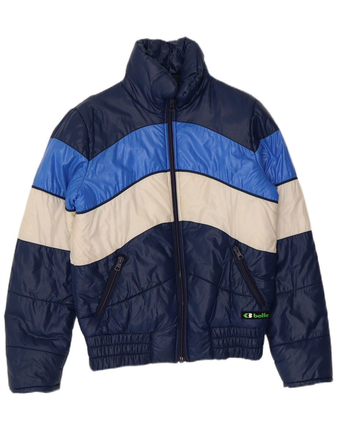 Giacca imbottita da uomo Belfe IT 46 Small Blu Navy Colourblock in poliammide