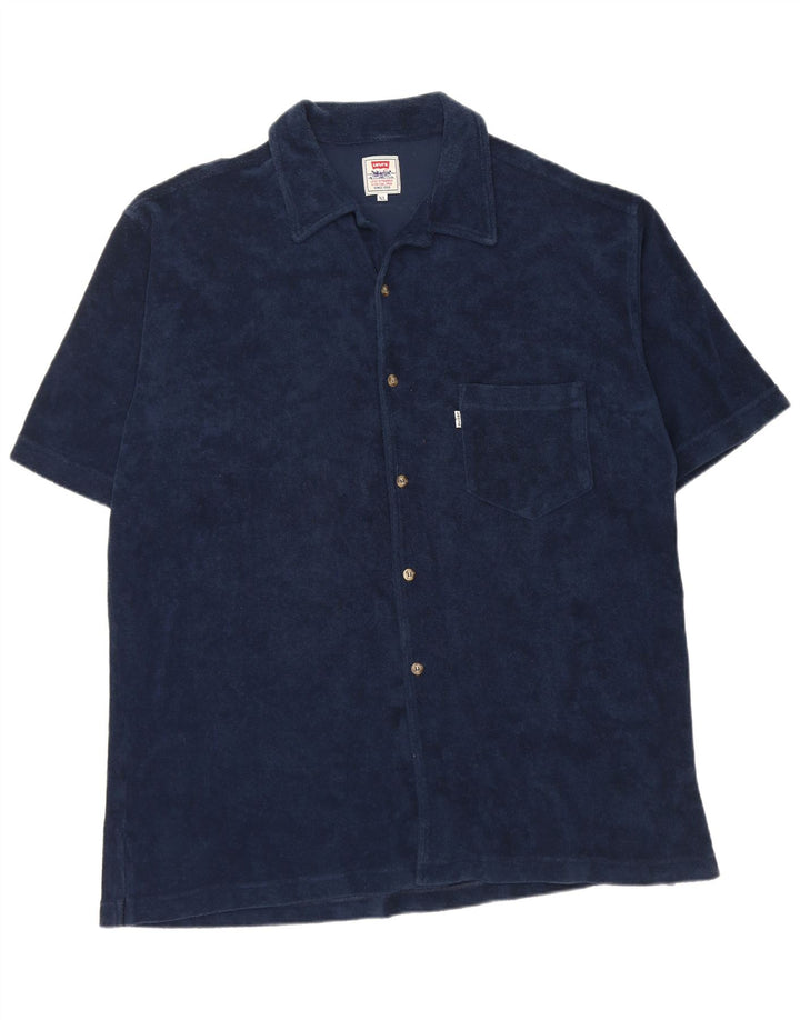 LEVI'S Camicia a maniche corte da uomo XL in cotone blu navy