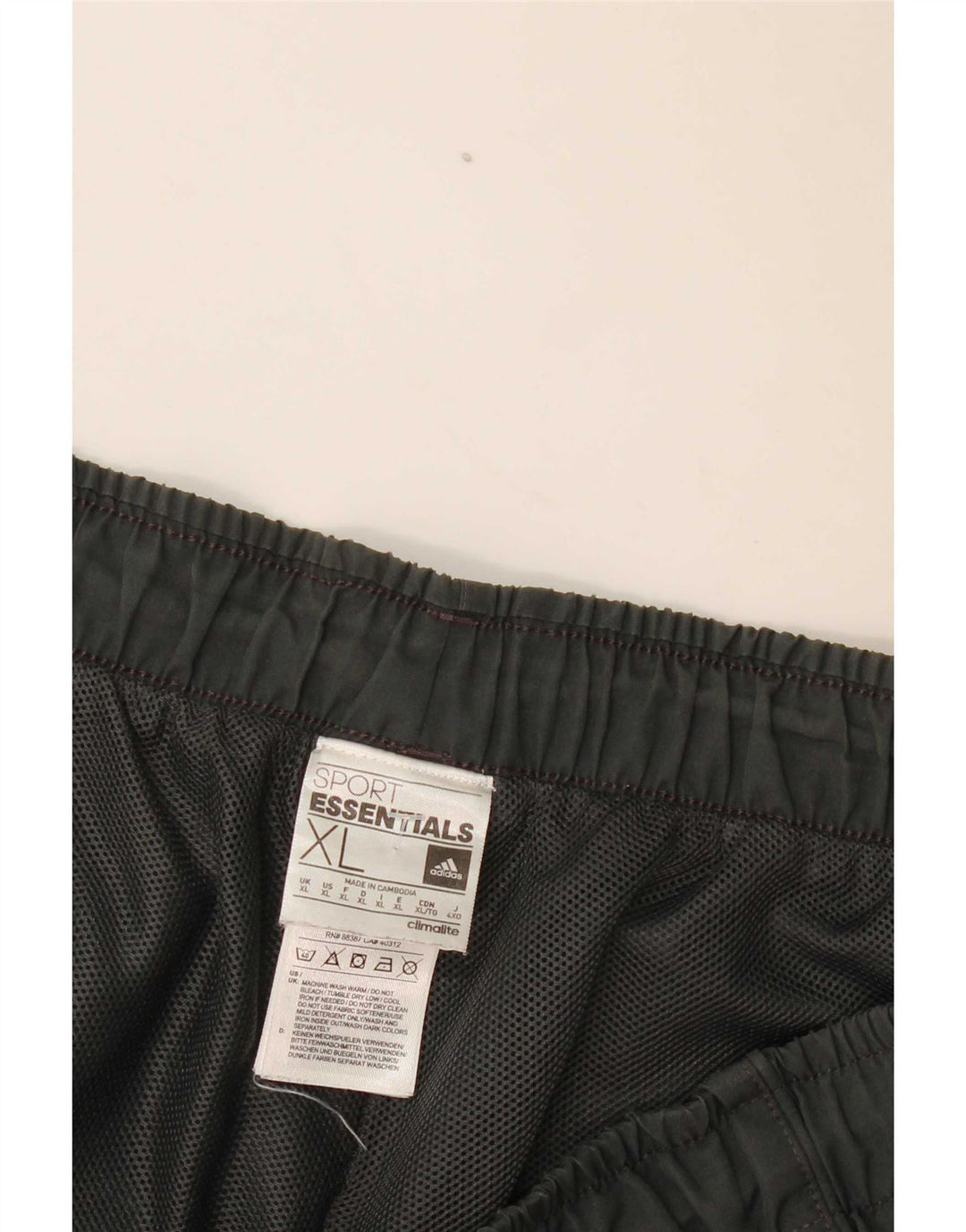 Pantaloncini sportivi Adidas Climalite da uomo XL poliestere grigio