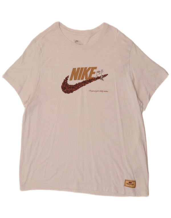 T-shirt grafica da uomo Nike Top 2XL cotone bianco
