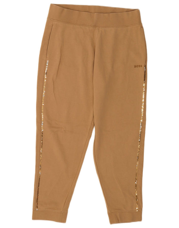 Pantaloni Capri da donna Hugo Boss Joggers UK 16 Large Marrone Cotone