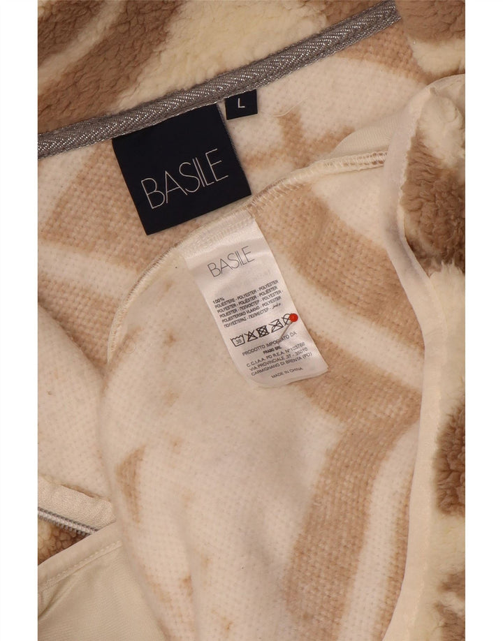Giacca in pile da donna Basile UK 14 Large Beige Fair Isle Poliestere