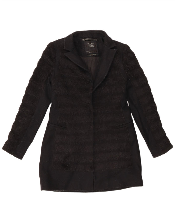 Soprabito da donna All Saints UK 10 piccolo in lana vergine a righe nere