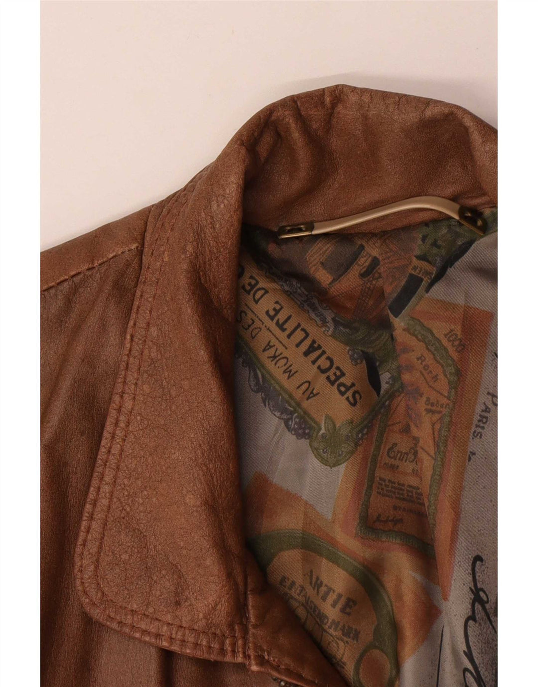 Gilet in pelle da uomo vintage UK 40 grande marrone