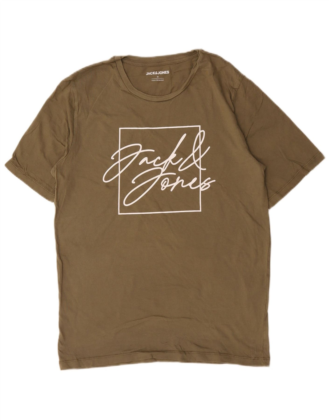 T-shirt grafica da uomo Jack & Jones Top in cotone kaki medio