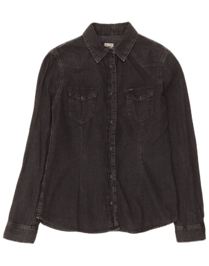 Camicia in denim da donna Lee UK 10 piccola nera