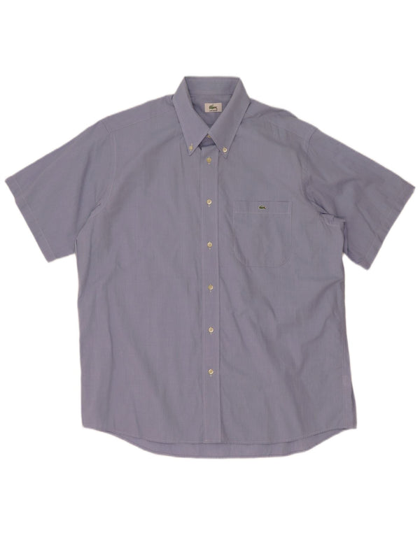 Camicia a maniche corte da uomo Lacoste taglia 41 grande in cotone blu