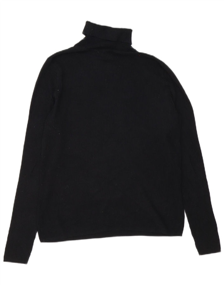 Maglione maglione a collo alto da donna Marks & Spencer UK 14 viscosa nera media