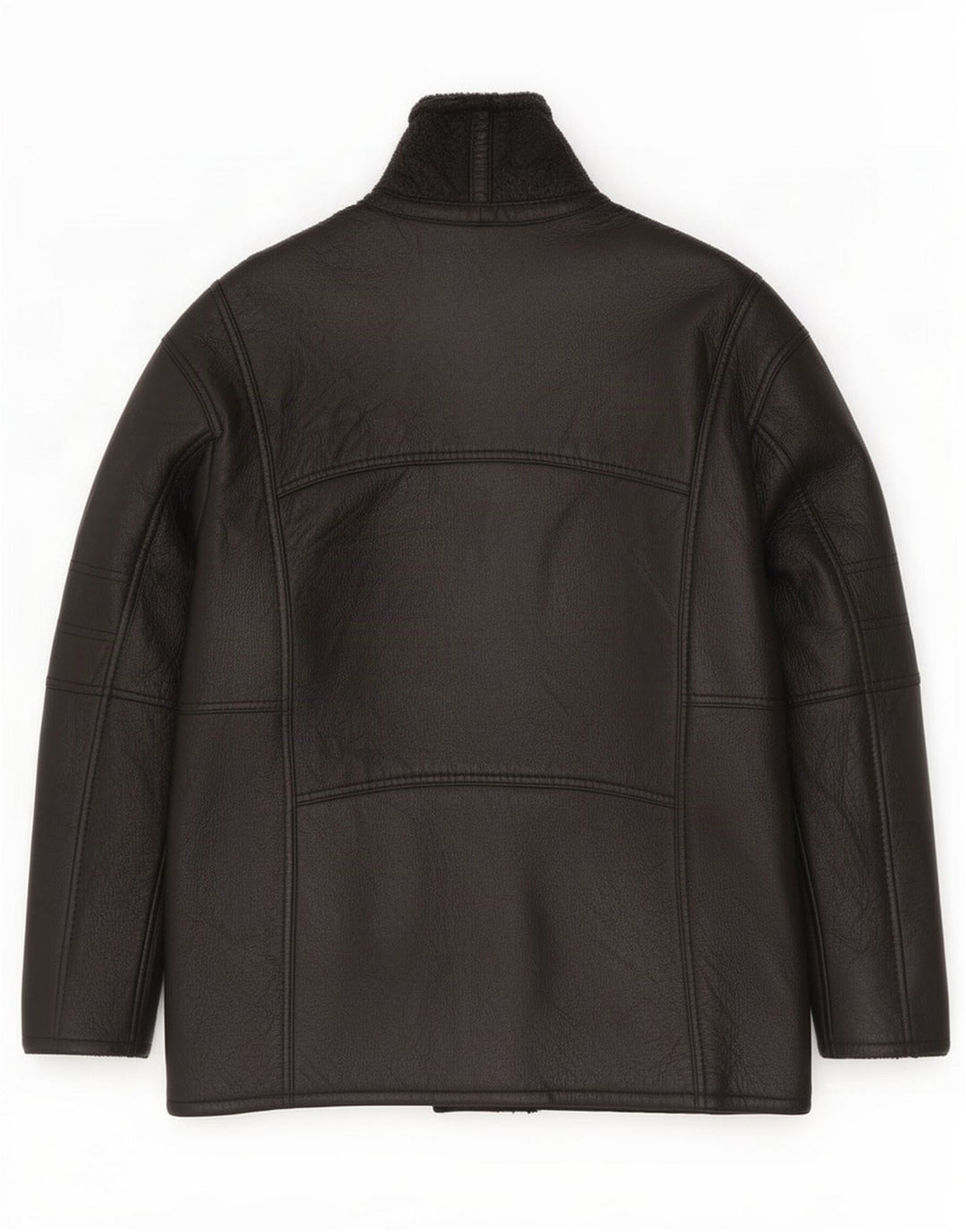 Giubbotto in shearling vintage da uomo IT 50 grande nero