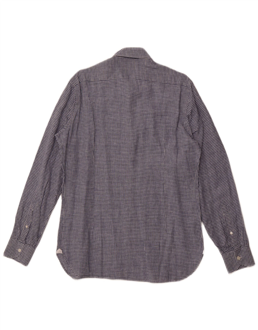 Camicia da uomo BORRELLI taglia 40 15 3/4 cotone a quadretti blu medio