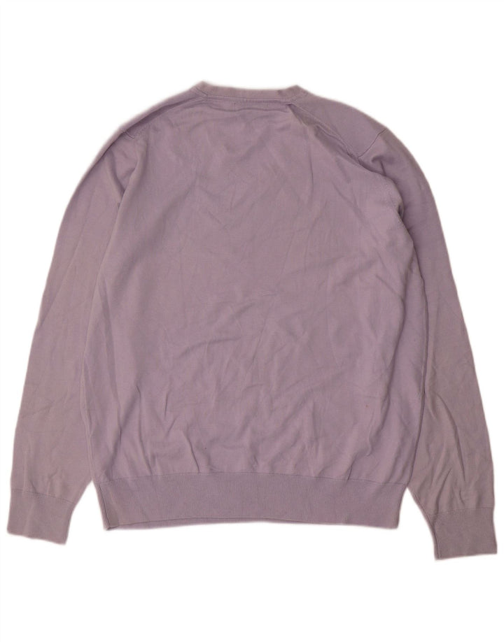 Marks & Spencer Maglione da uomo con scollo a V autografo grande in cotone blu