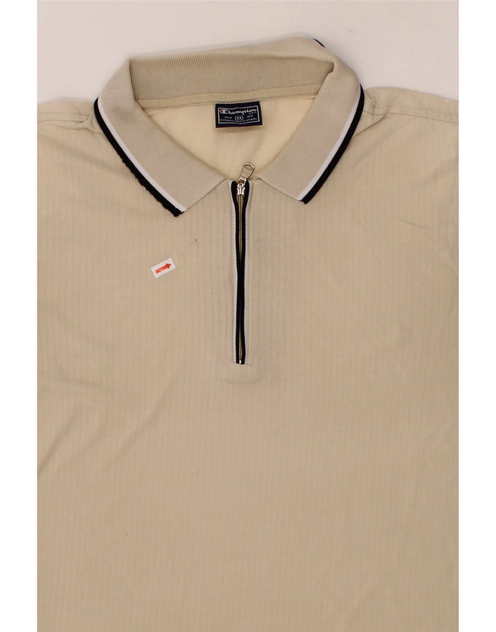 CHAMPION Mens Polo Shirt Medium Beige Cotton Vintage Champion and Second-Hand Champion from Messina Hembry 