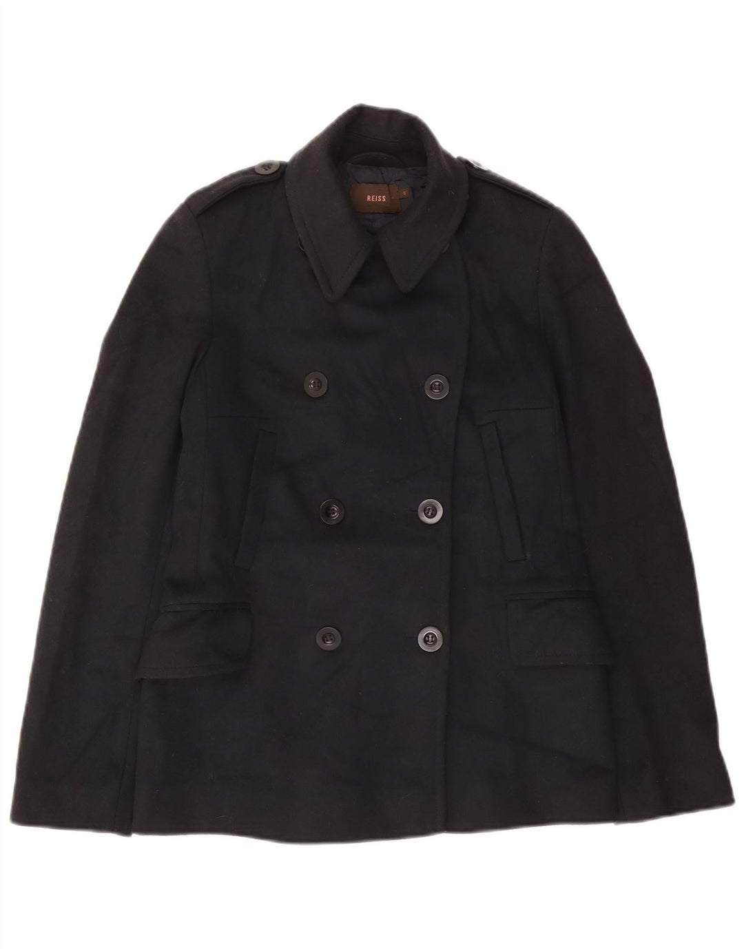 Cappotto da marinaio militare da donna Reiss UK 10 piccolo in lana blu navy