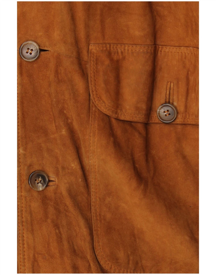 Giubbotto bomber da uomo in pelle scamosciata Al Duca D'Aosta IT 52 XL Marrone