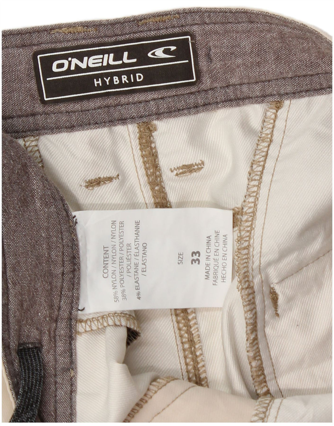 Pantaloncini chino da uomo O'Neill W33 nylon bianco sporco medio