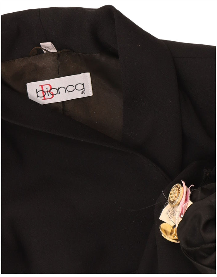 Giacca blazer a 1 bottone lunga da donna Bianca EU 36 piccola poliestere nero