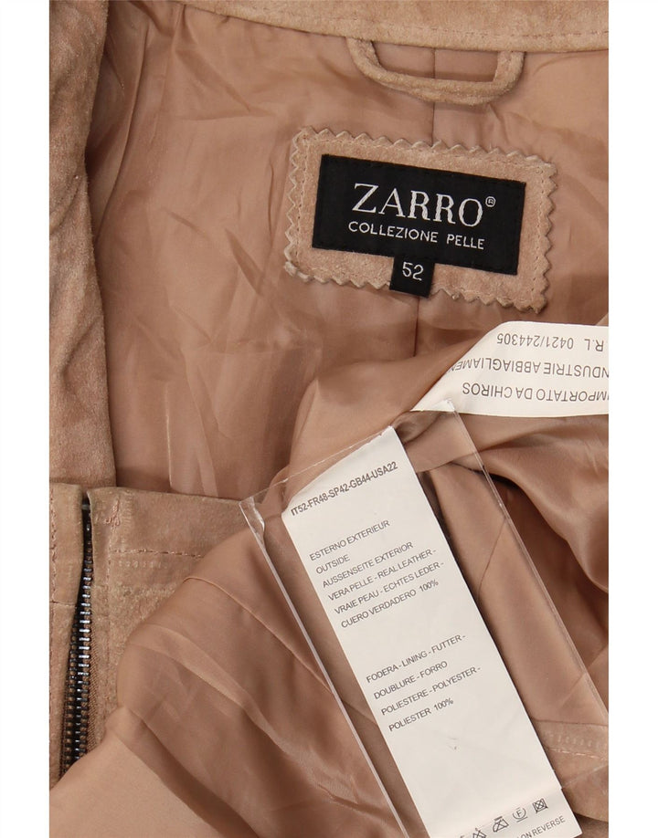 Giubbotto bomber in pelle scamosciata da donna Zarro IT 52 2XL Pelle beige