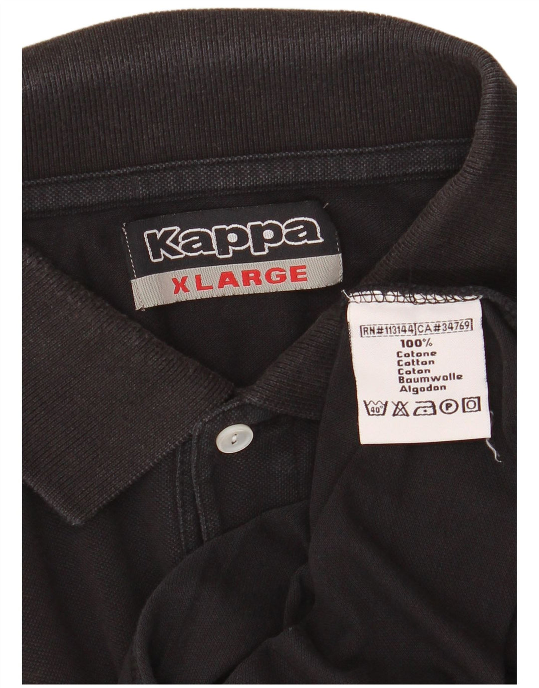 Polo KAPPA da uomo XL in cotone nero