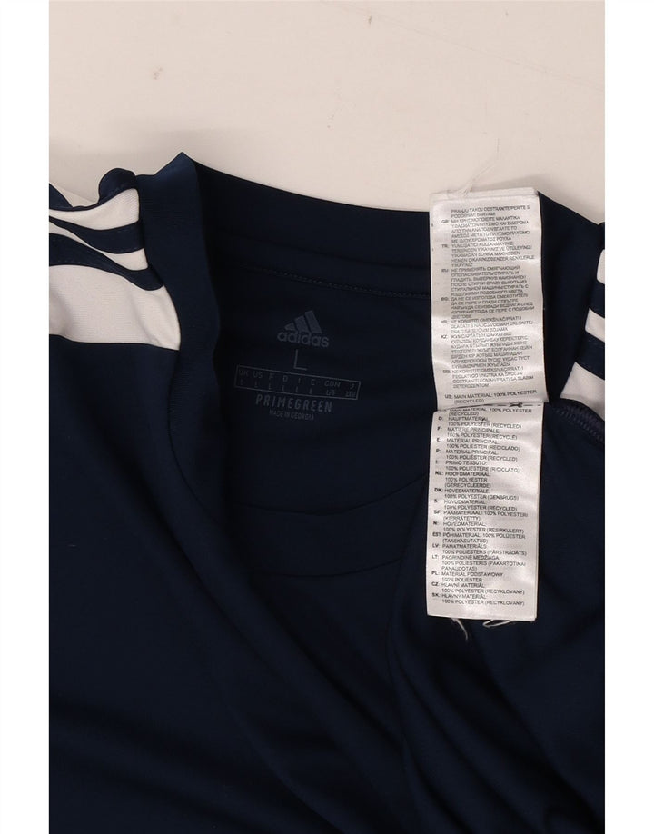T-shirt Adidas Aeroready da uomo, grande, in poliestere color block blu navy