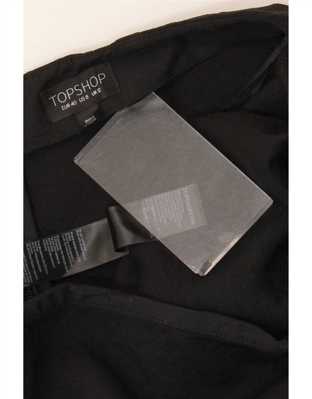 Topshop Minigonna da donna UK 12 Media W30 Poliestere floreale nero