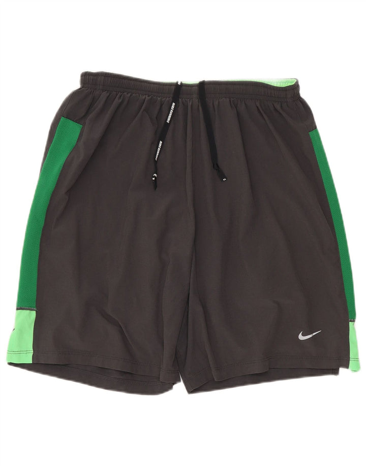 Pantaloncini sportivi regolari da uomo Nike Small Grey Colourblock in poliestere sportivo