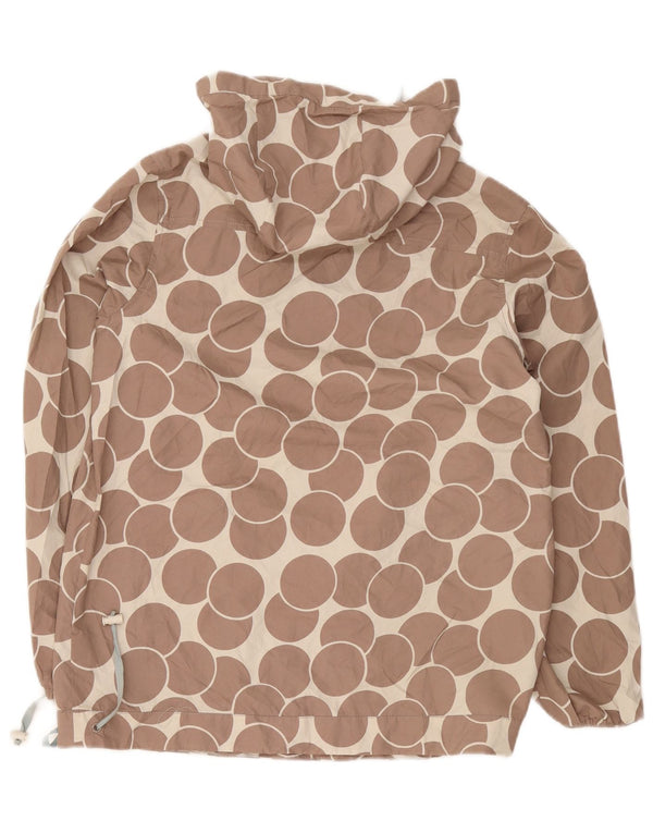 Boden Giacca antipioggia da donna con cappuccio e pullover UK 12 Marrone medio geometrico