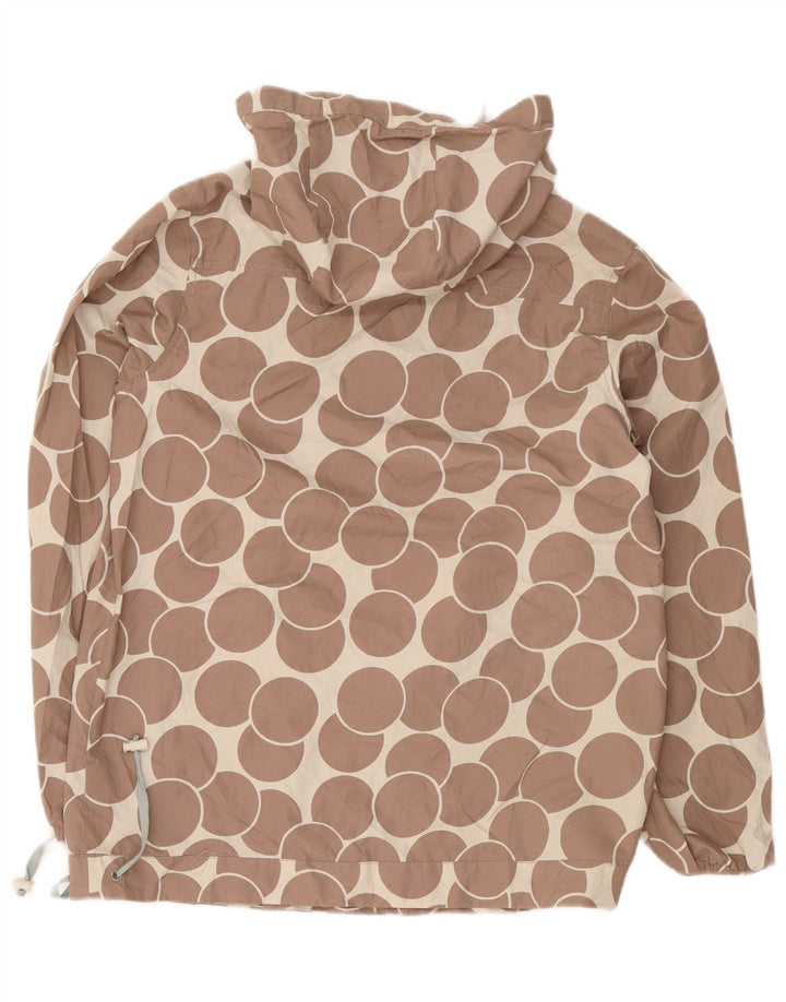 Boden Giacca antipioggia da donna con cappuccio e pullover UK 12 Marrone medio geometrico