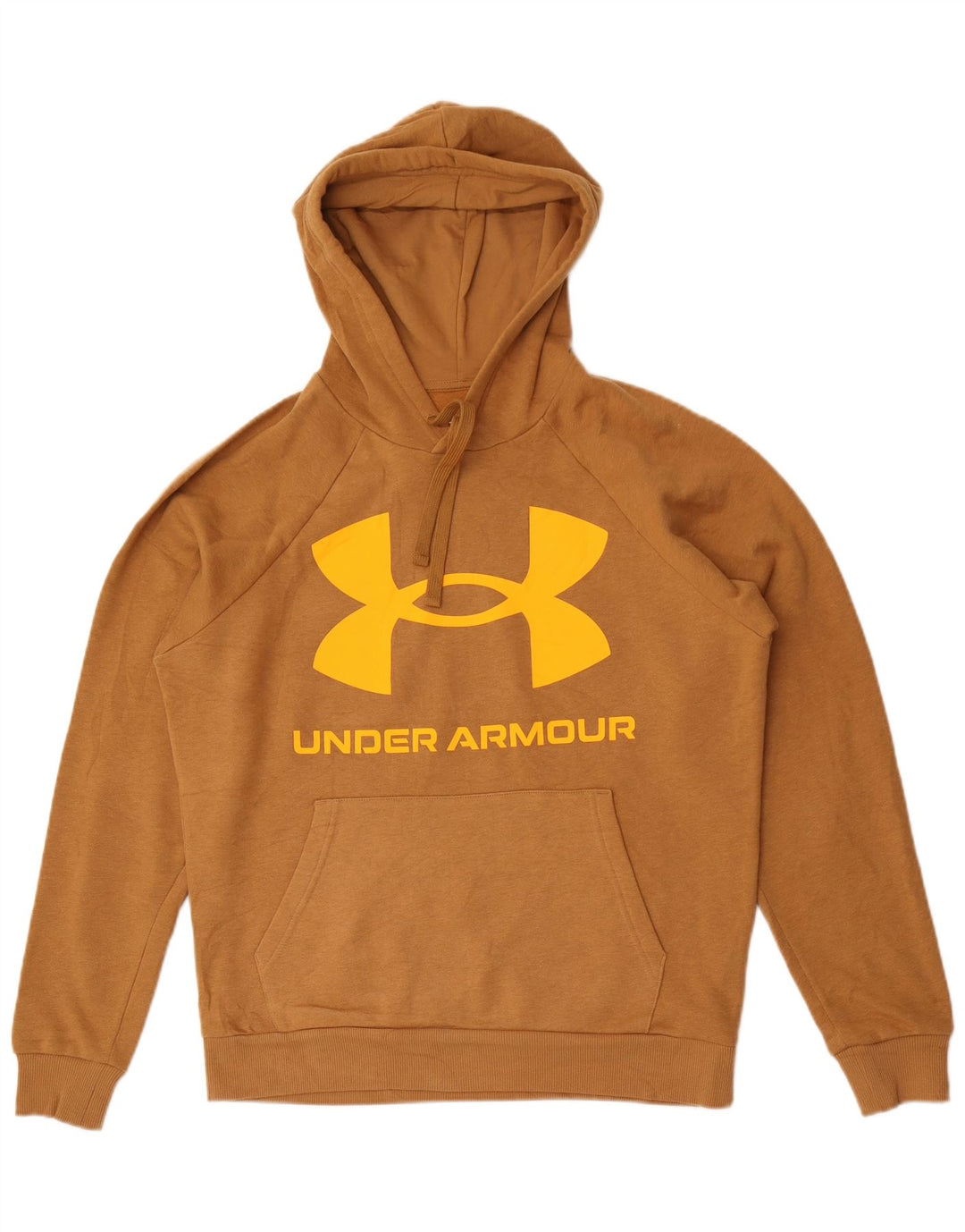 Felpa con cappuccio grafica da uomo Under Armour piccola in cotone marrone