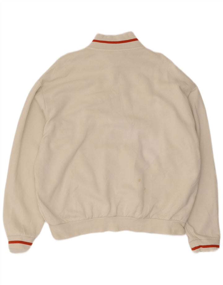 Felpa Adidas da uomo con zip e collo, maglione XL, cotone bianco