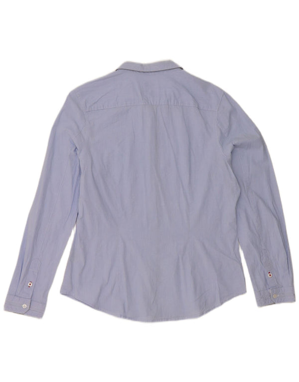 Crew Clothing Camicia da donna UK 16 Grande cotone gessato blu