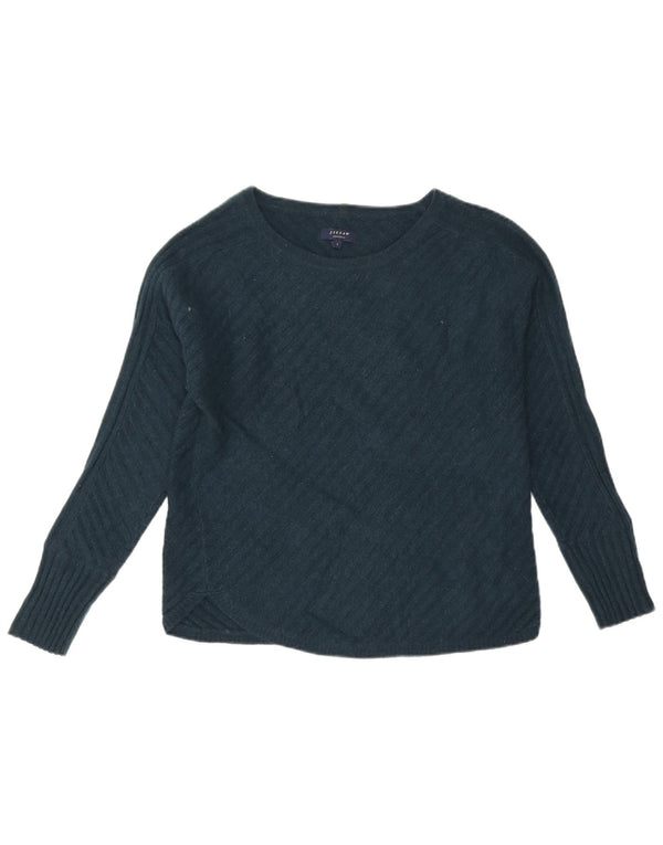 Maglione maglione con scollo a barca da donna Jigsaw UK 10 piccolo cashmere verde