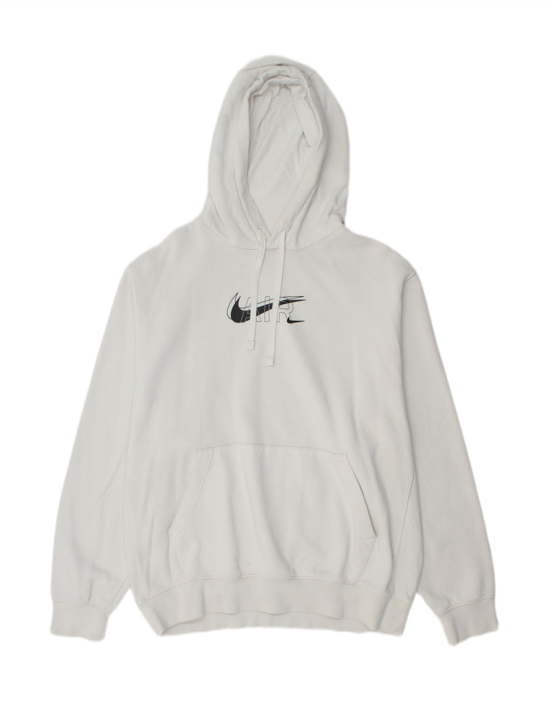 Felpa con cappuccio grafica da uomo NIKE grande in cotone bianco