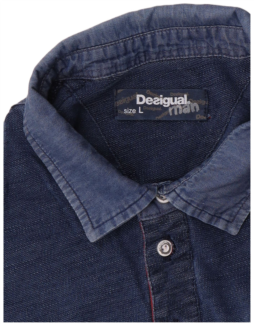 Polo grafica da uomo Desigual Large Blue Colourblock