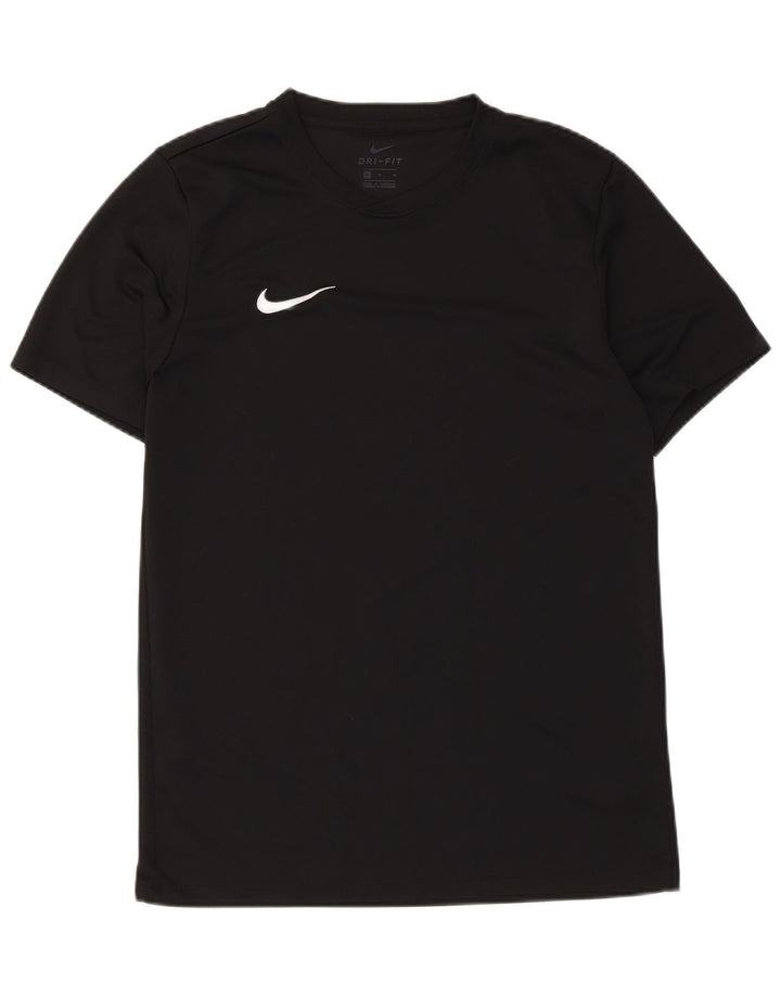 T-shirt Nike da uomo Dri Fit, top in poliestere nero medio