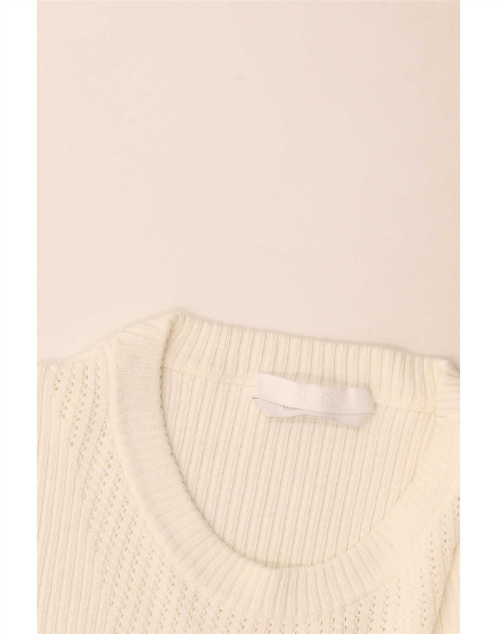 Top da donna a maniche lunghe Hugo Boss UK 12 medio bianco sporco