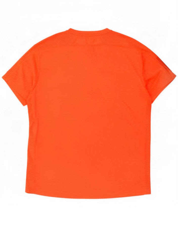 Adidas Uomo T-shirt Top Large Arancione Poliestere