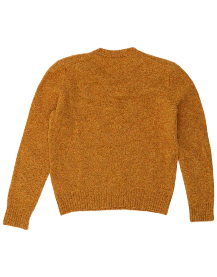 Maglione maglione girocollo da donna Benetton UK 14 Lana screziata arancione medio