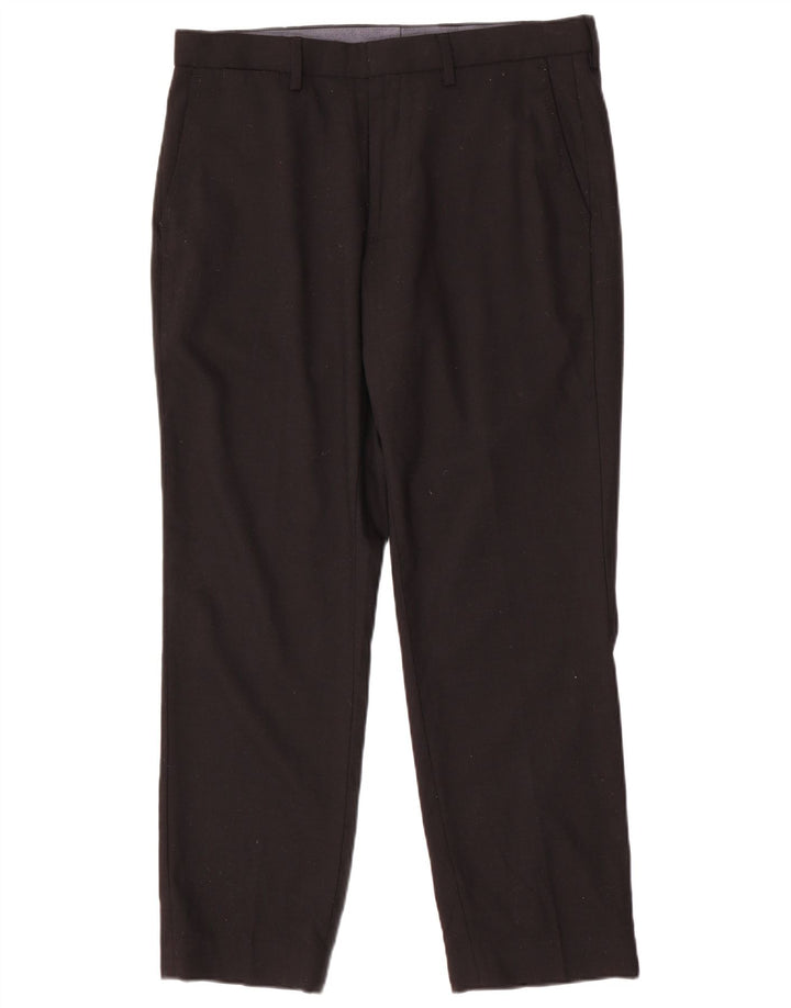 Pantaloni chino vestibilità regolare da uomo Marks & Spencer W34 L29 lana nera