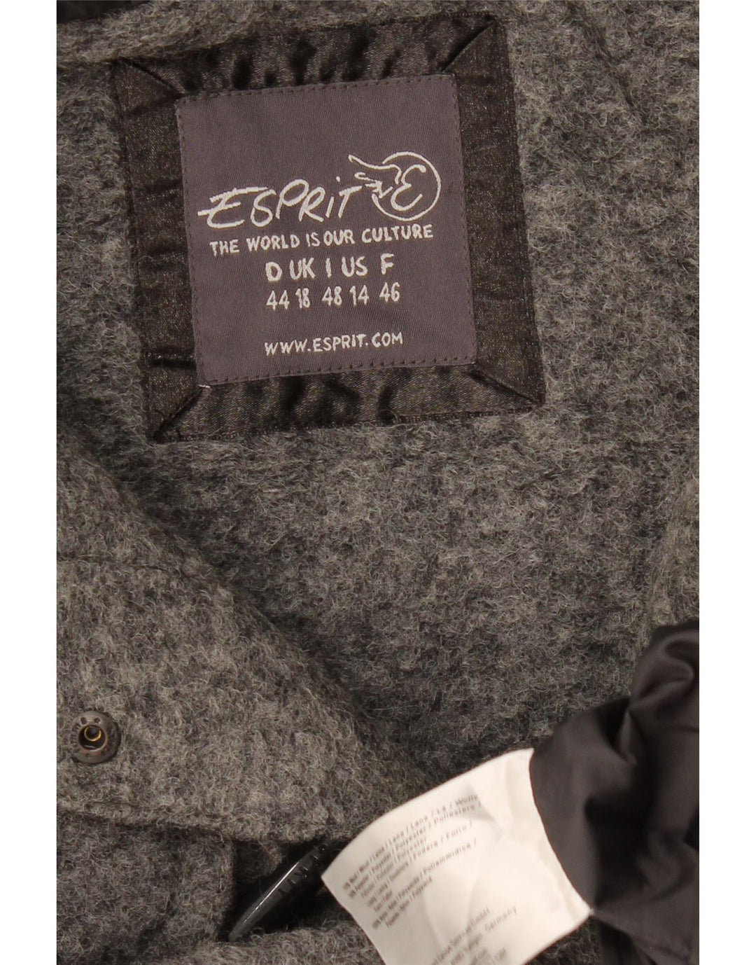 Montgomery con cappuccio da donna ESPRIT UK 18 XL lana grigia