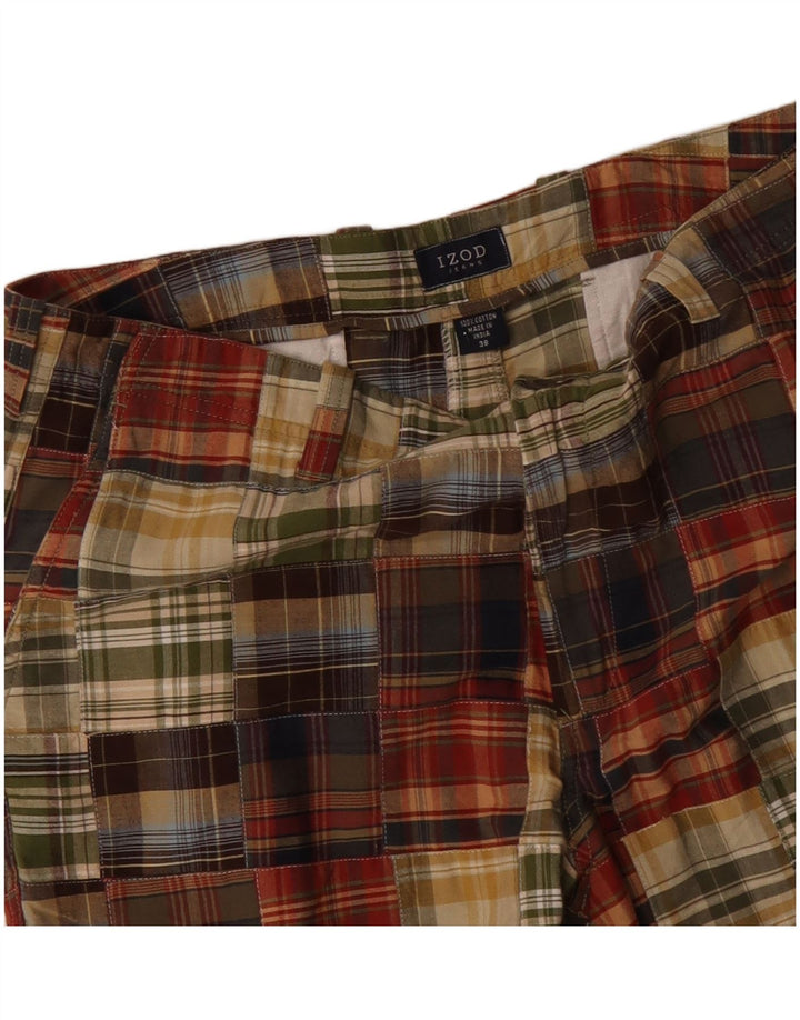 Pantaloncini chino da uomo IZOD W38 XL in cotone patchwork multicolore