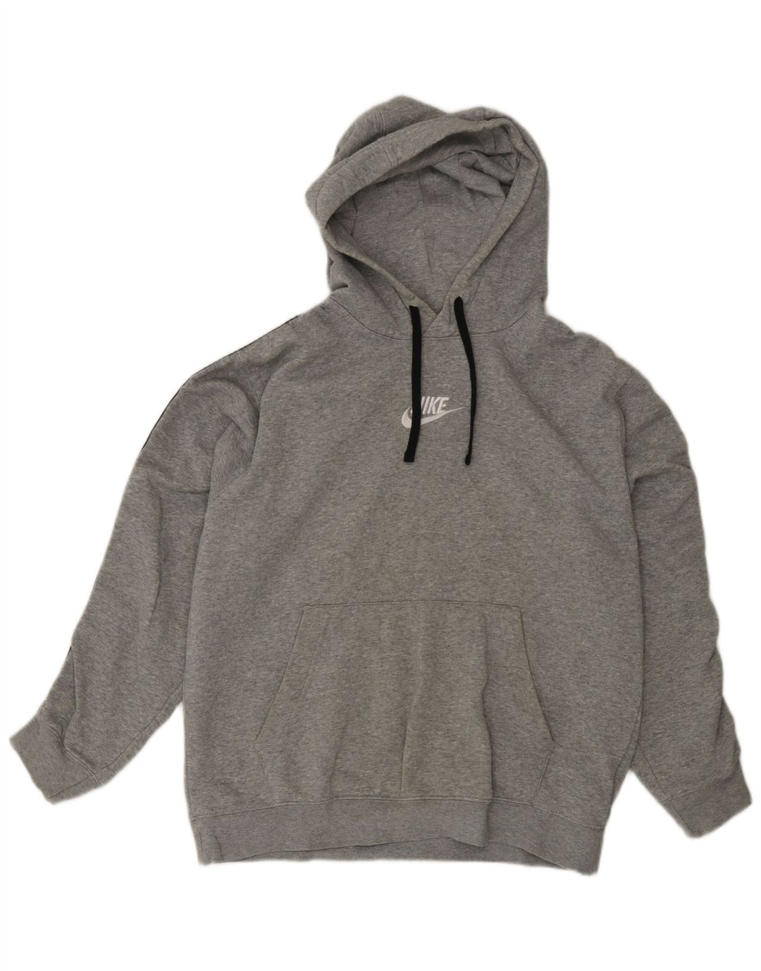 Felpa con cappuccio oversize con grafica Nike da donna UK 14 Cotone grigio medio