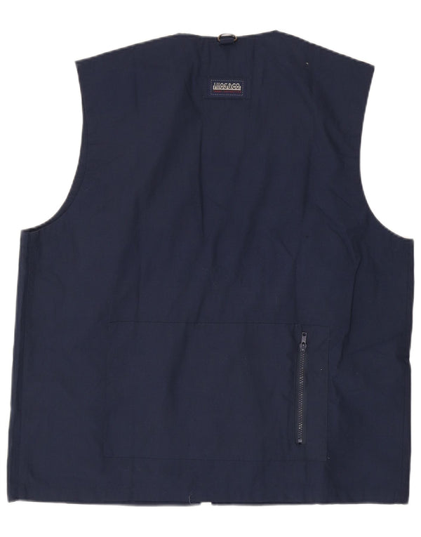 Gilet utility da uomo vintage UK 42 XL poliestere blu navy