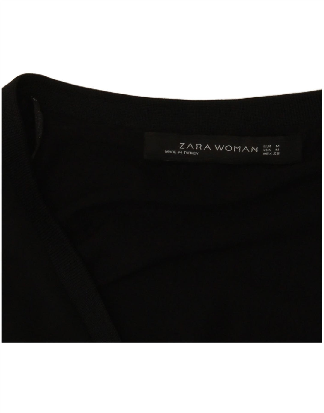 Top Zara con maniche a 3/4 da donna UK 12 medio nero
