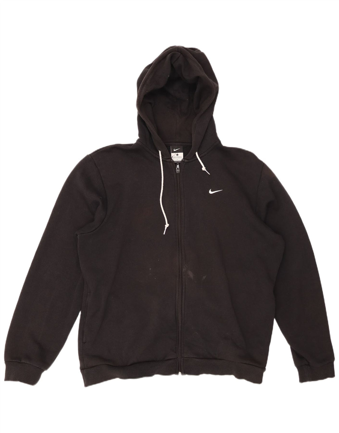 Maglione con cappuccio e zip da uomo NIKE grande in cotone nero
