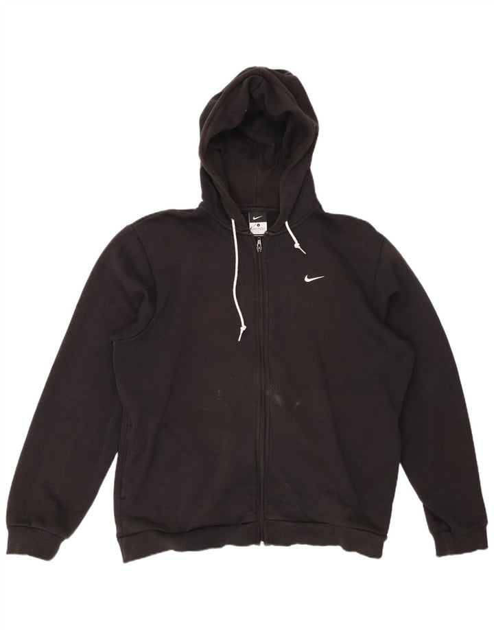 Maglione con cappuccio e zip da uomo NIKE grande in cotone nero
