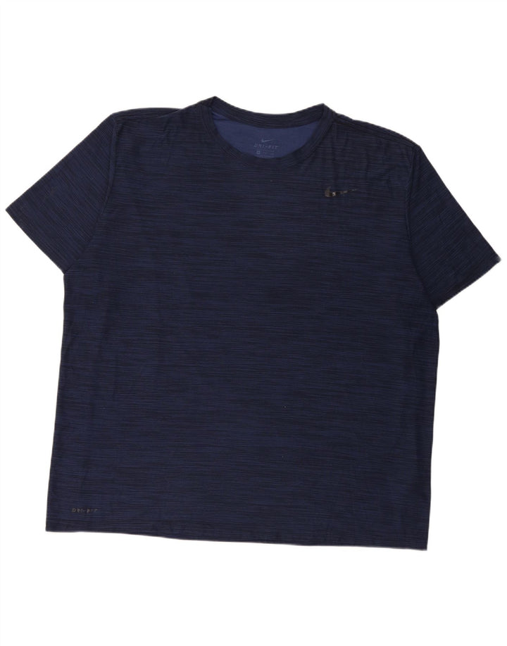 T-shirt da uomo Nike Dri Fit Top 2XL poliestere screziato blu navy