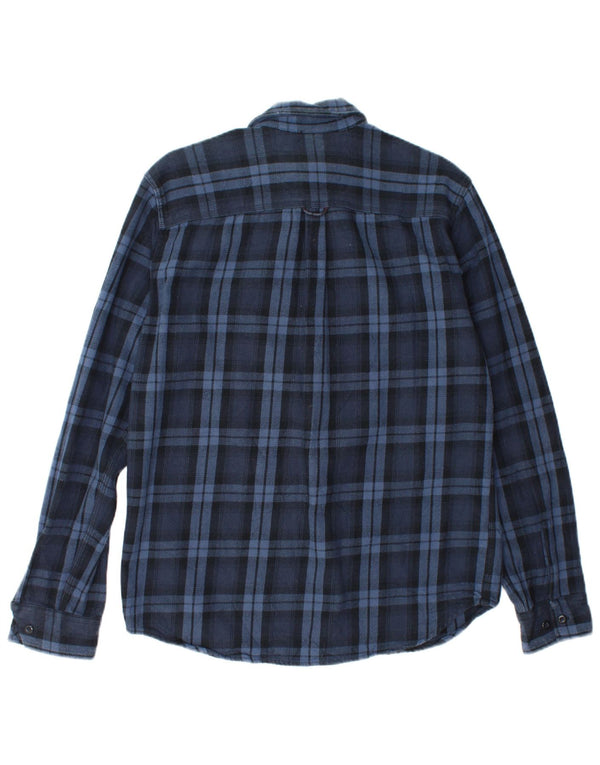 Jack & Jones Camicia da uomo in flanella di cotone a quadri blu grandi