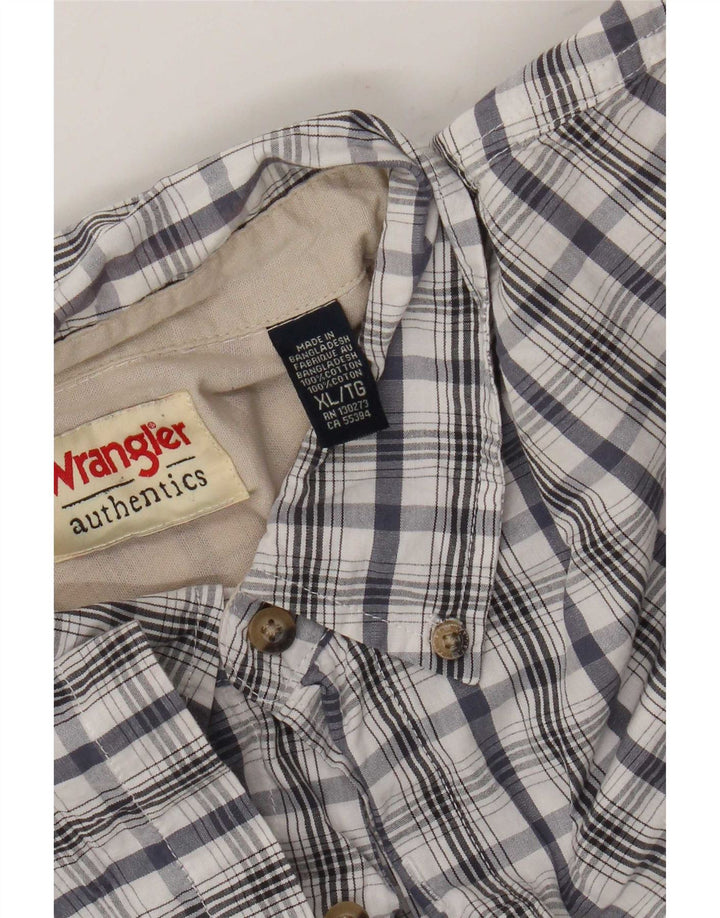 Camicia a maniche corte da uomo Wrangler XL in cotone a quadri bianchi