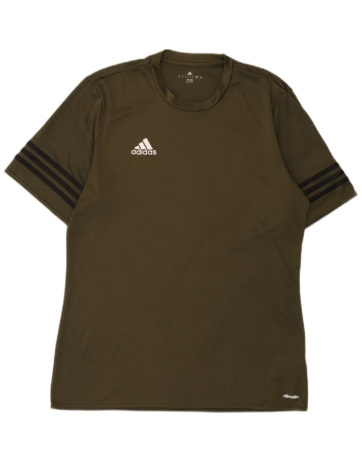 T-shirt Adidas Climalite da uomo, grande, in poliestere kaki